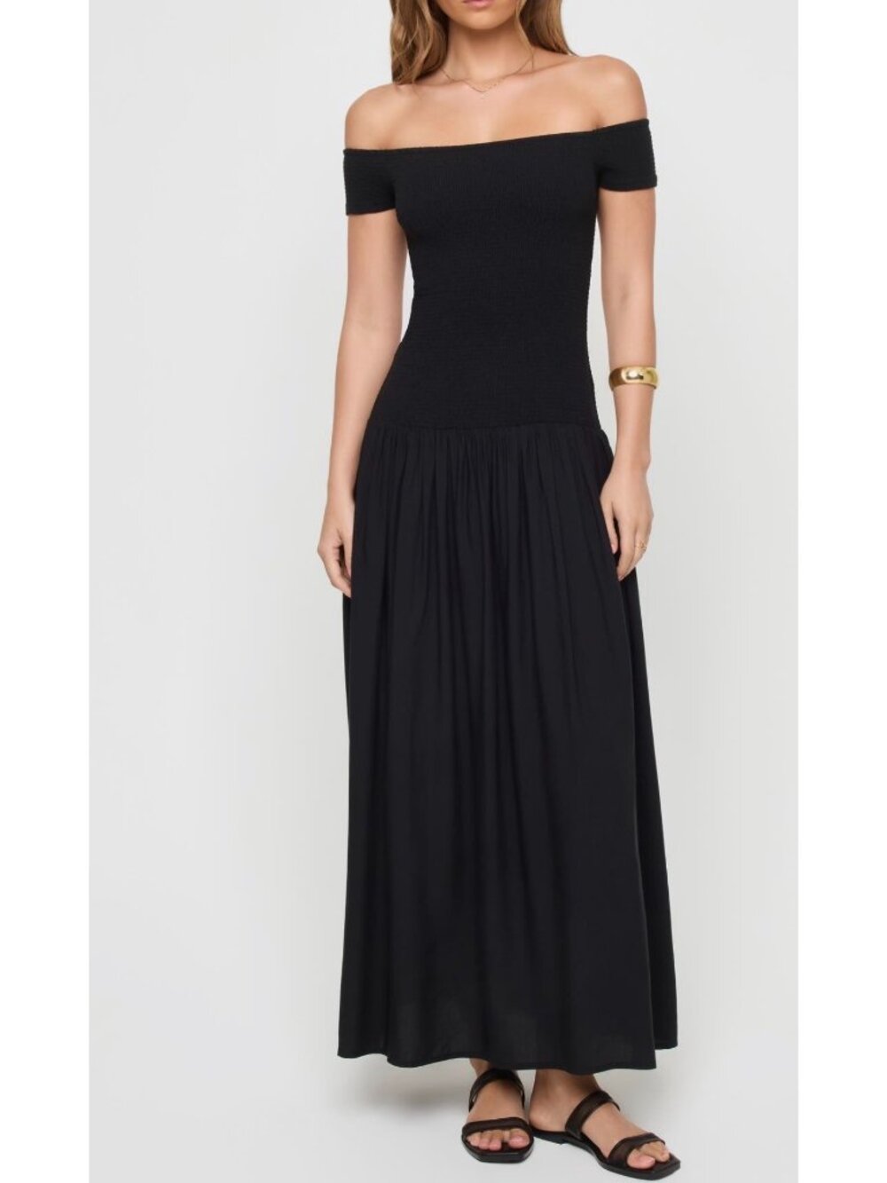 LSPACE Going Steady Off the Shoulder black Cover-Up Dress size SM